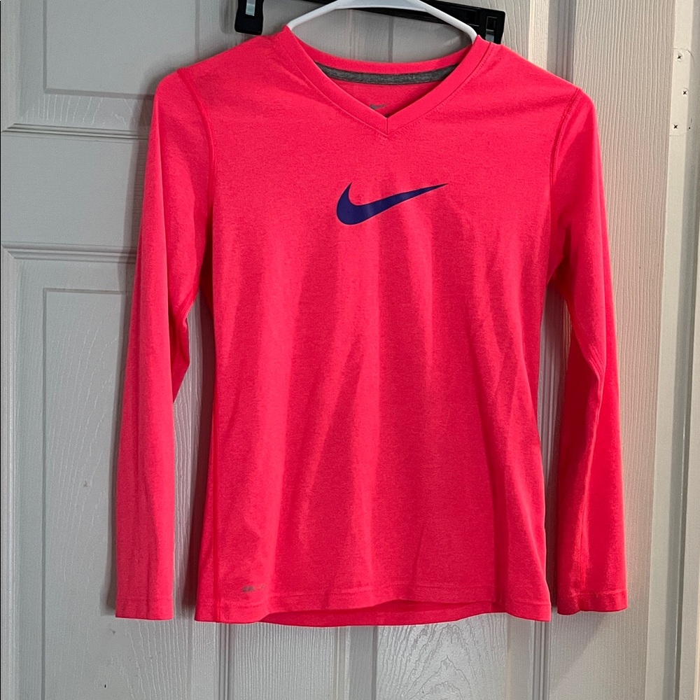 Nike Kids Vivid Pink Long Sleeve Tee